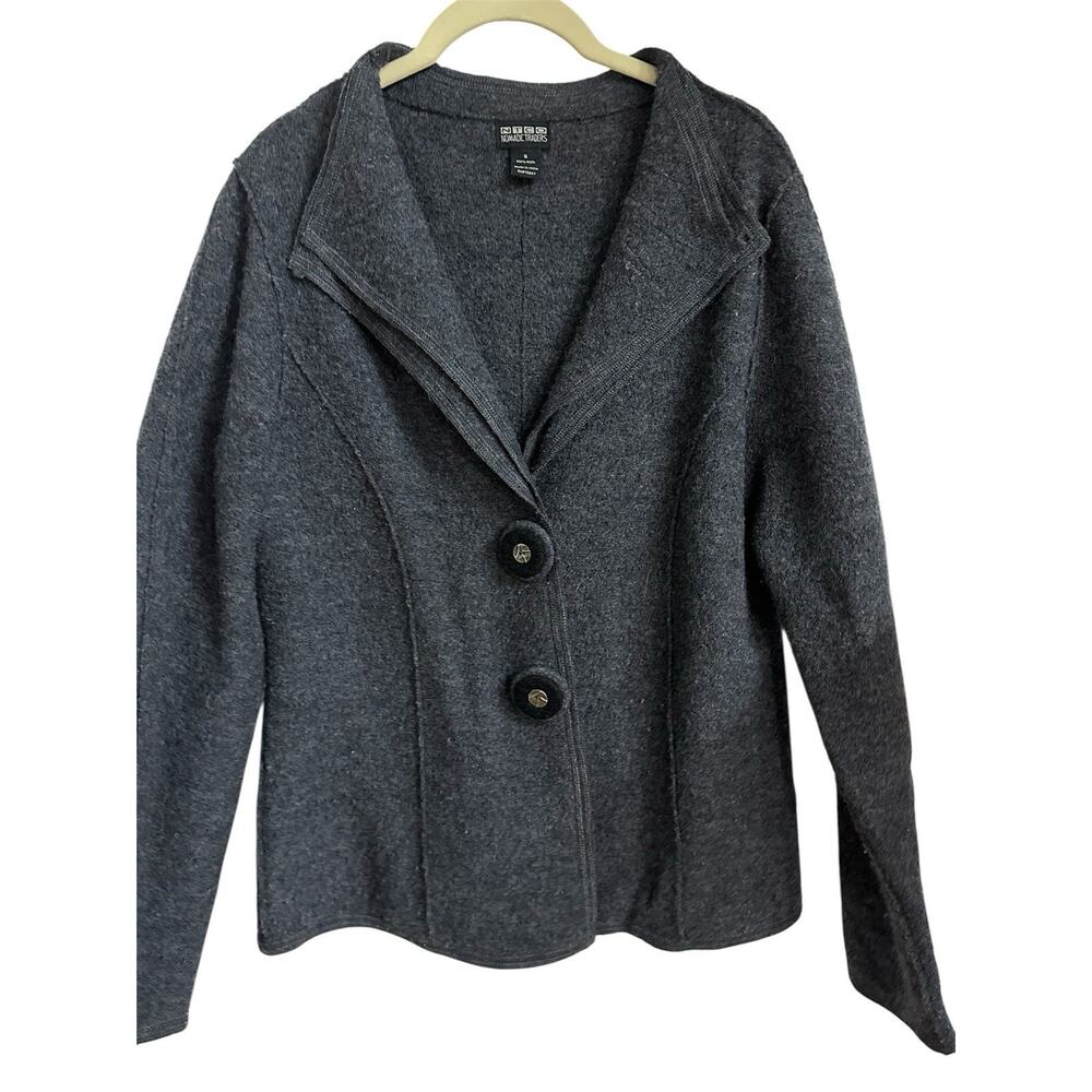 Nomadic traders Gray WOOL jacket Small for upcycling crafting